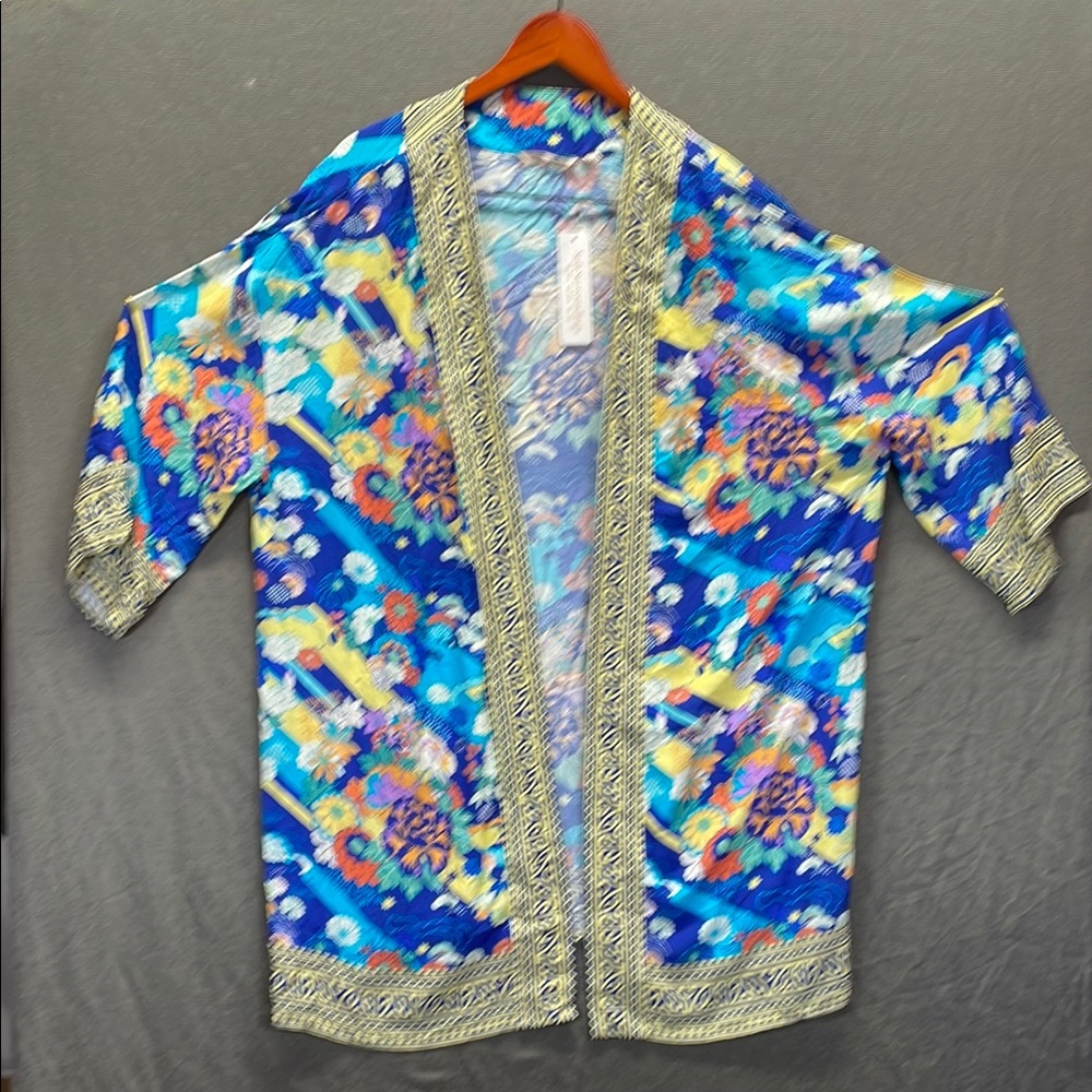 Soft Surroundings Blue and Gold Oversized Kimono‎